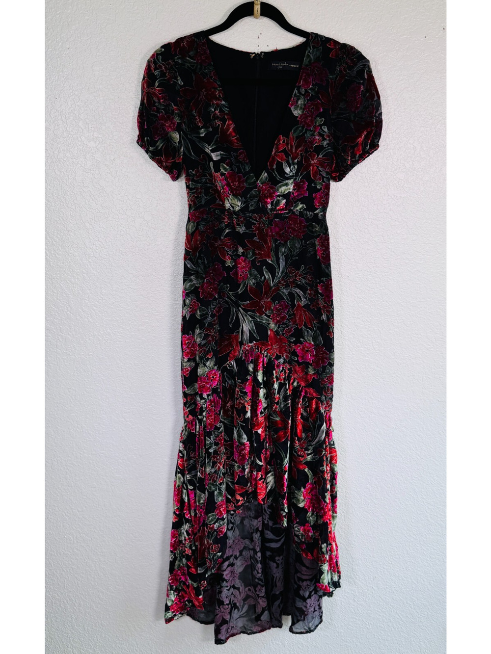 House of Harlow Revolve Dress Womens XS Talita Velvet Floral Romantic Event - Picture 1 of 11